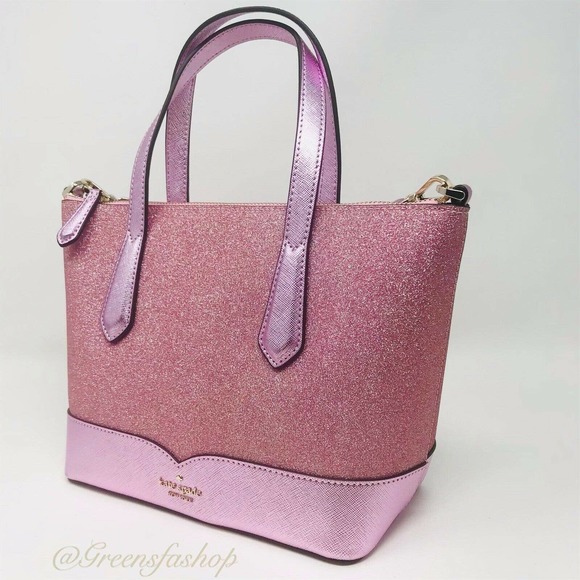 NEW KATE SPADE LOLA GLITTER SATCHEL & CARD HOLDER - Picture 2 of 12